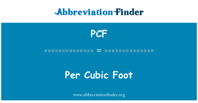 PCF: Per kubik kaki