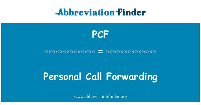 PCF: Reenviament de trucades personals