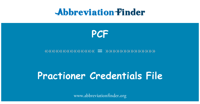 PCF: 多发病凭据文件