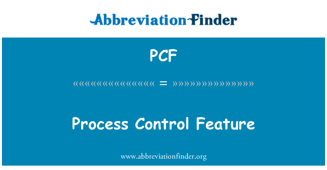 PCF: Process Control Feature