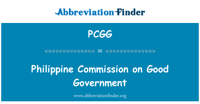 PCGG: Philippine Commission on god regjeringens
