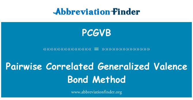 PCGVB: Uključuju u korelaciji generalizirani Valence Bond metoda