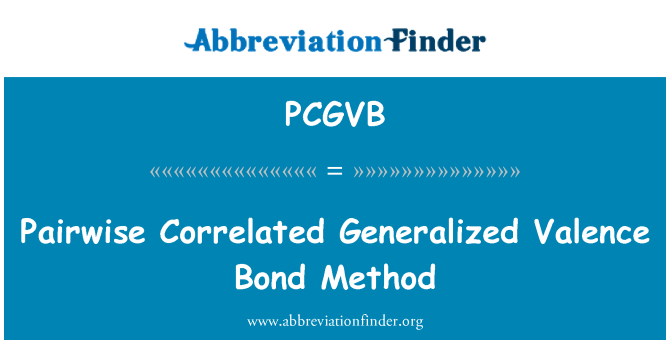 PCGVB: Storio Prif cydberthyn dull Bond Valence ymgais