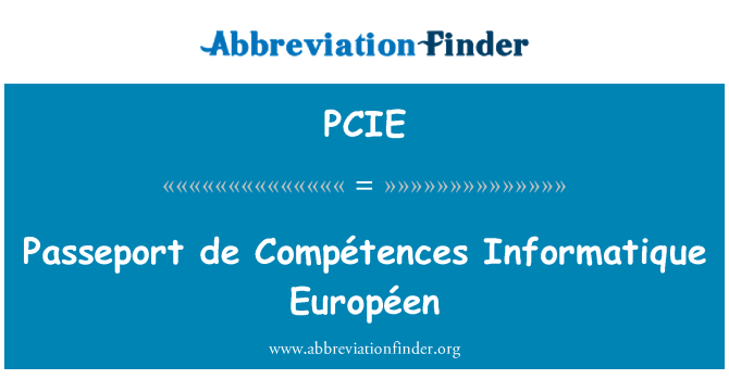 PCIE: Passeport de Compétences Informatique Européen