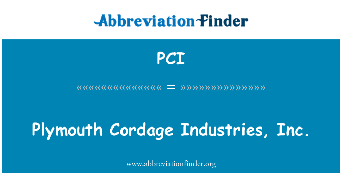 PCI: พลีมัธ Cordage อุตสาหกรรม inc