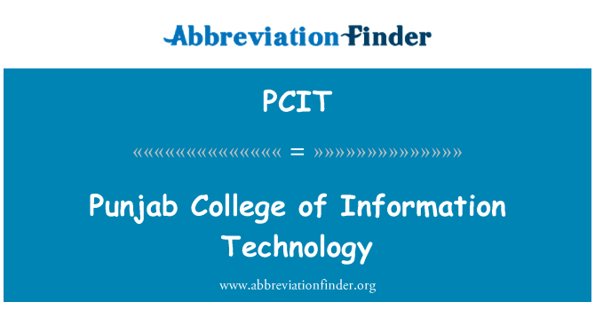 PCIT: 旁遮普大学的信息技术