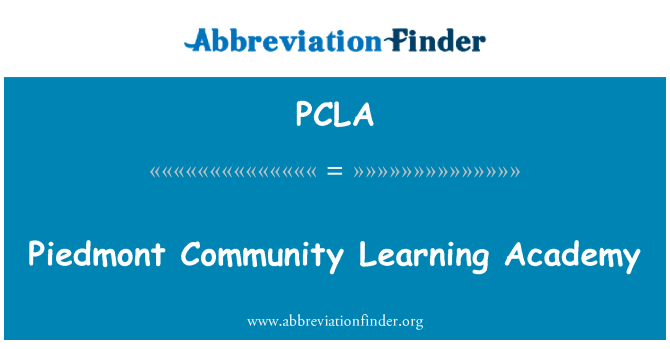 PCLA: Piedmont Community Learning Academy