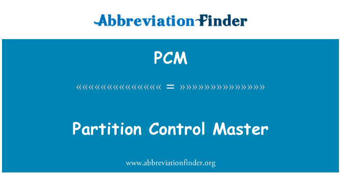 PCM: Vaheseinad Master Control