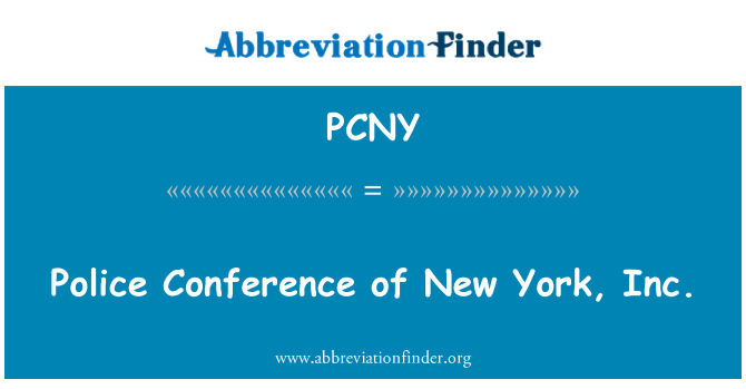 PCNY: Conferenza di polizia di New York, Inc.