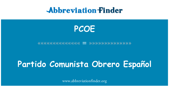 PCOE: Partido Comunista Obrero Español