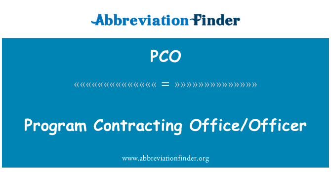 PCO: करार कार्यालय/अधिकारी कार्यक्रम