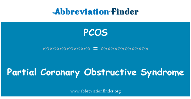 PCOS: جزئی سندرم انسدادی عروق کرونر