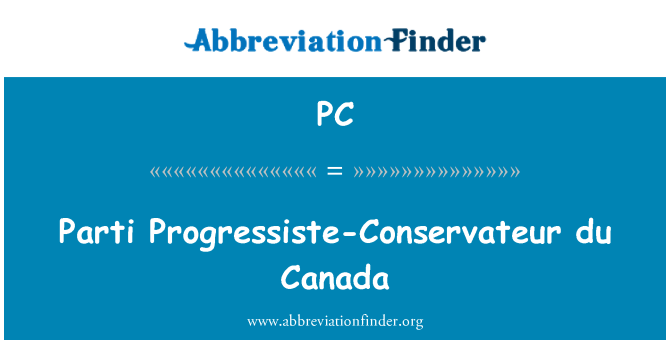 PC: Parti Progressiste-Conservateur du Canada