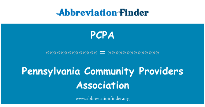 PCPA: Pennsylvania ühenduse pakkujate Assotsiatsiooni