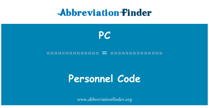 PC: Personnel Code