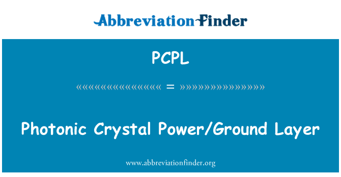 PCPL: Fotonskih kristalov Power/Ground plast