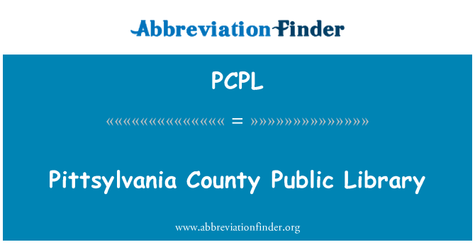 PCPL: Pittsylvania County Public Library