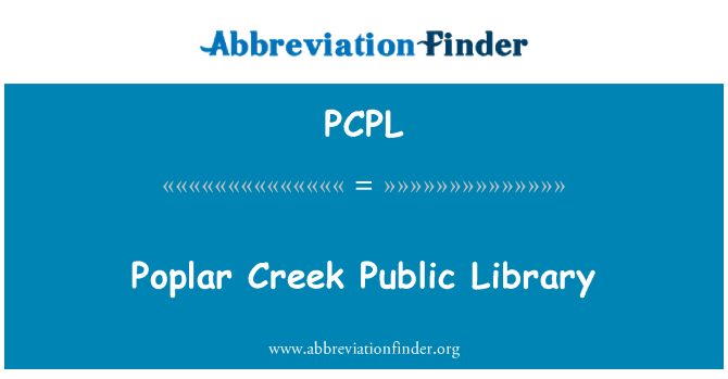 PCPL: Poplar Creek bibliyotèk piblik la