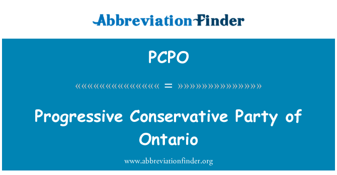 PCPO: Progressiivisen konservatiivipuolueen Ontario