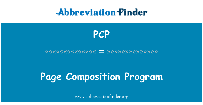 PCP: Page konpozisyon pwogram