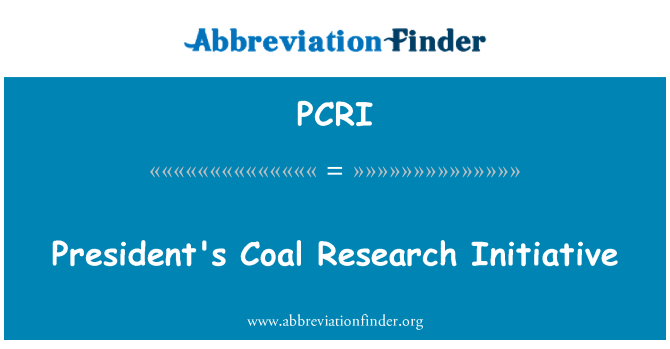 PCRI: Kohle-Forschungsinitiative des Präsidenten