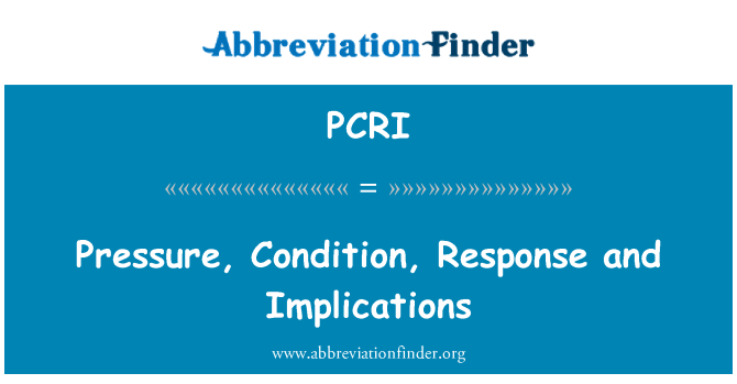 PCRI: לחץ, מצב, התגובה והשלכות