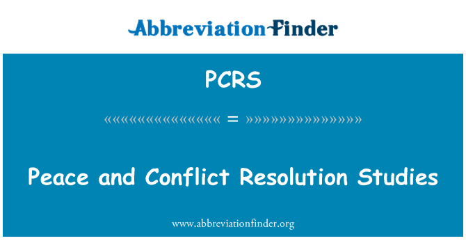 PCRS: السلام والصراع القرار الدراسات