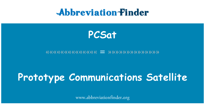 PCSat: Prototipu Communications Satellite