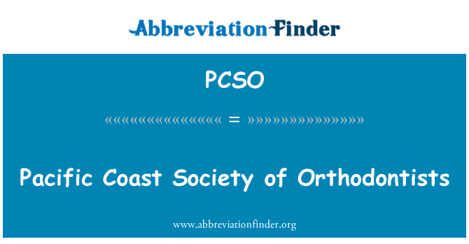 PCSO: Společnost Pacific Coast ortodontické asociace