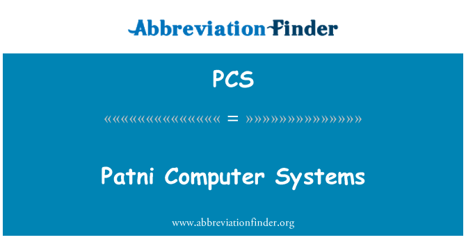 PCS: Patni arvutisüsteemid