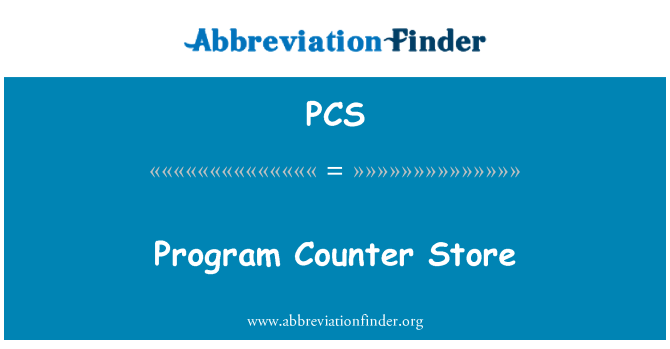 PCS: Program Counter Store