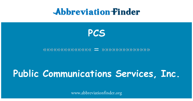 PCS: Обществени съобщителни услуги, Inc