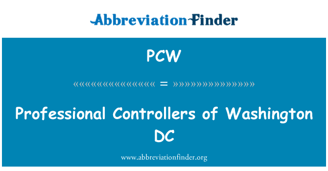 PCW: Professional Controllers of Washington DC