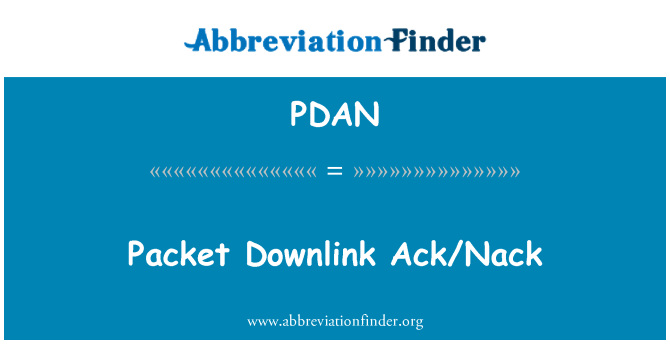 PDAN: الحزمة الهابطة Ack/Nack