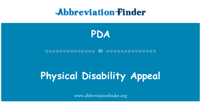 PDA: Physical Disability Appeal