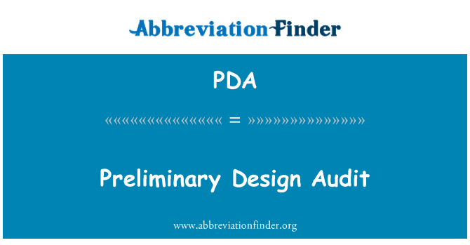PDA: Preliminarus projekto audito
