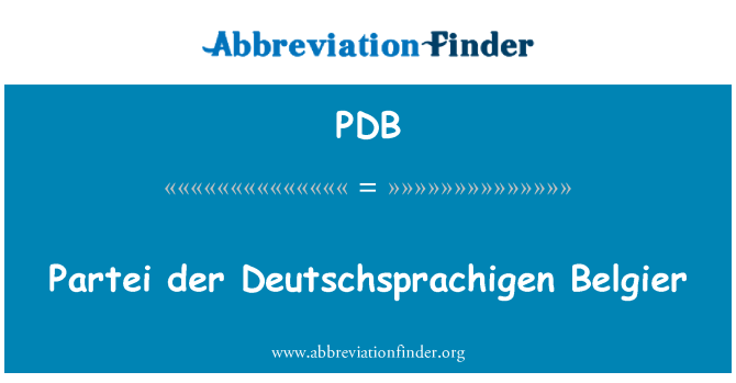 PDB: Partei der Deutschsprachigen Belgier