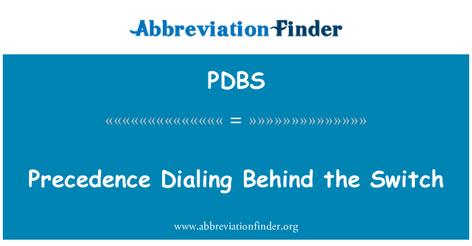 PDBS: 在該開關後面撥號的優先順序
