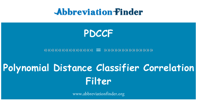 PDCCF: Polinomiális távolság osztályozó korrelációs szűrő
