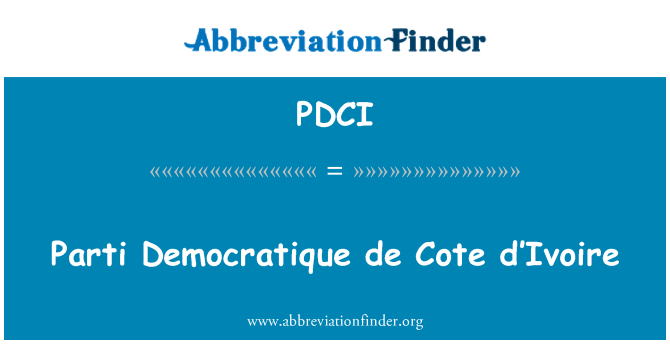 PDCI: Parti Democratique de Pobrežie Slonoviny