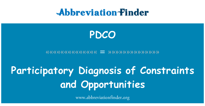 PDCO: Participative Diagnostic de Contraintes ak opòtinite