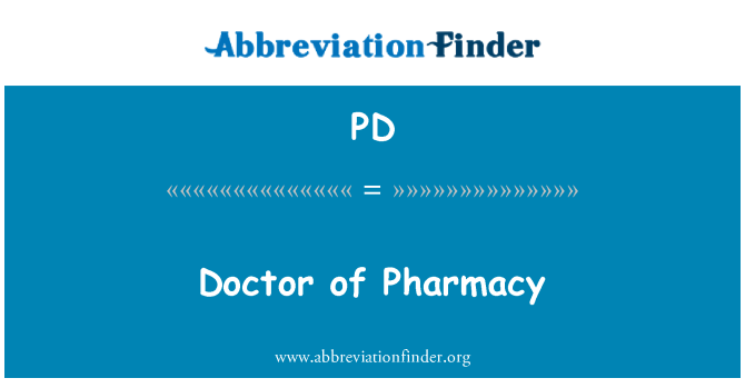 PD: Doctor en Farmàcia