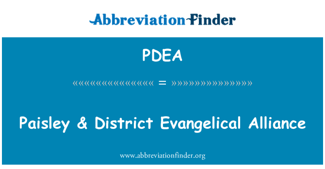 PDEA: Paisley & distrikt evangeliske Alliance