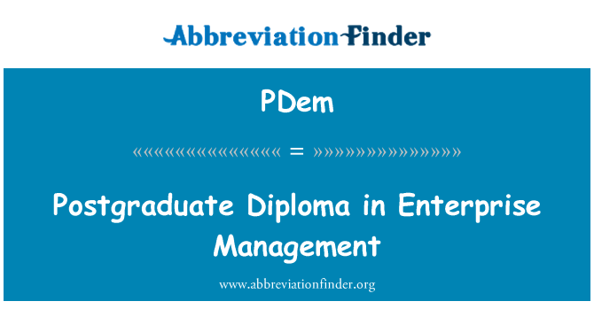 PDem: エンタープライズ管理の大学院ディプロマ