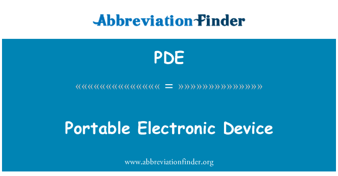 PDE: Taşınabilir elektronik cihaz