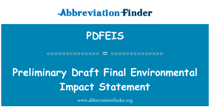 PDFEIS: Preliminary Draft Final Environmental Impact Statement