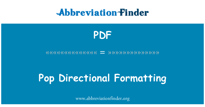 PDF: Pop formatação direcional