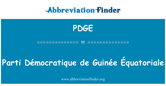 PDGE: Parti Démocratique de agronomiju Gvineja Équatoriale