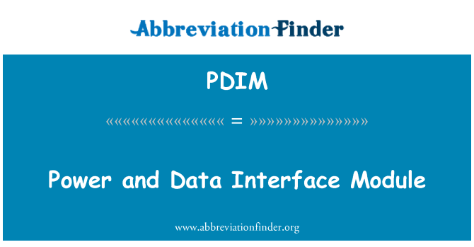 PDIM: Питания и интерфейсный модуль данных