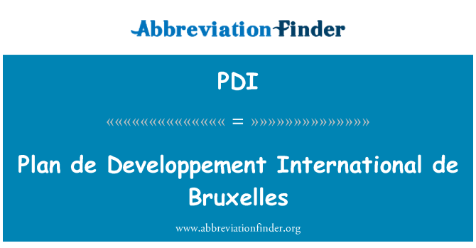 PDI: Plan de Developpement International de Bruxelles